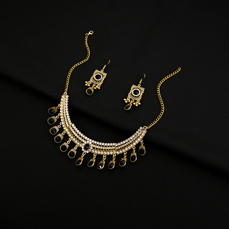 European and American Vintage Rhinestone Jewelry Set