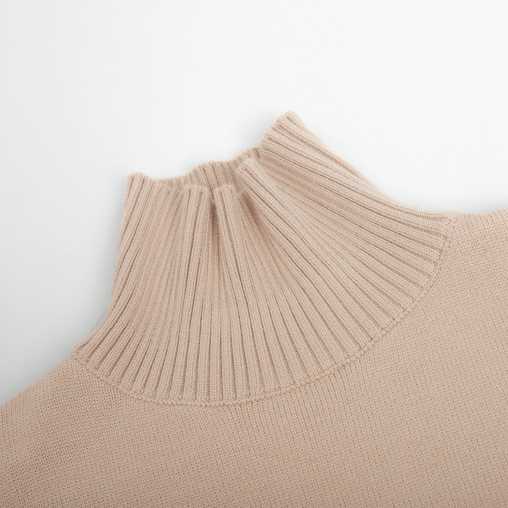Adiffu Loose Comfortable Turtleneck Knit Pullover Sweater