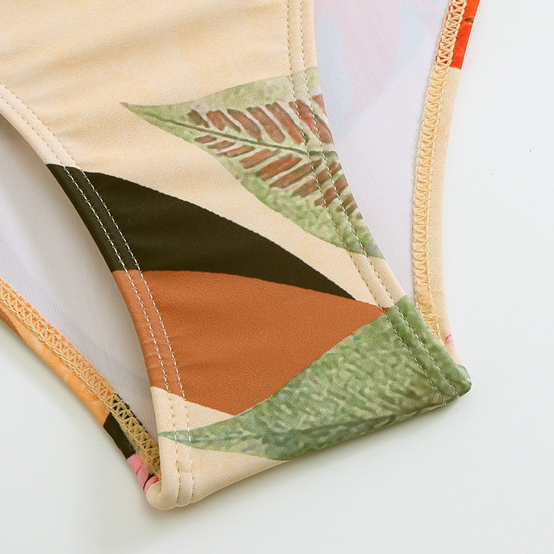 Adiffu Printed Long Skirt Swimsuit