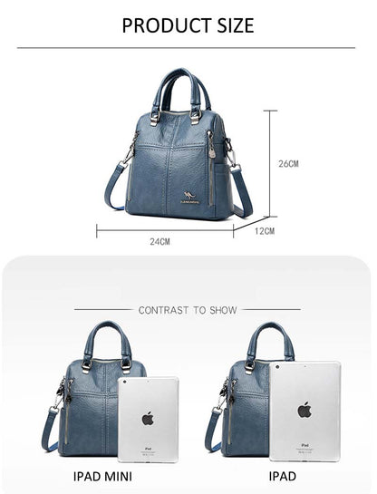Adiffu Fashion Multi-Functional Backpack Handbag Single Shoulder Crossbody Bag