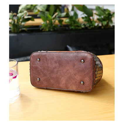 Adiffu Vintage Riveted Shoulder Crossbody Bag