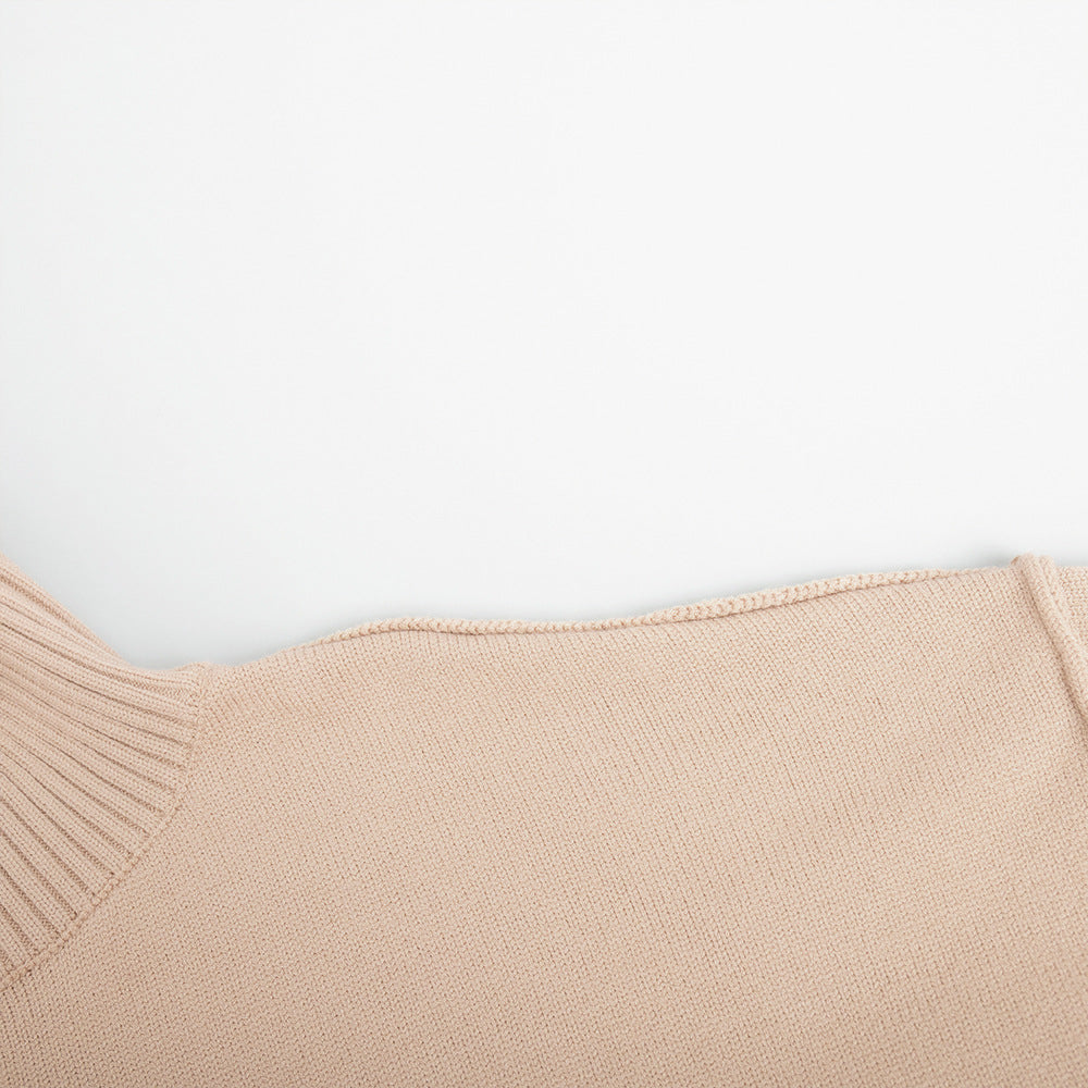 Adiffu Loose Comfortable Turtleneck Knit Pullover Sweater