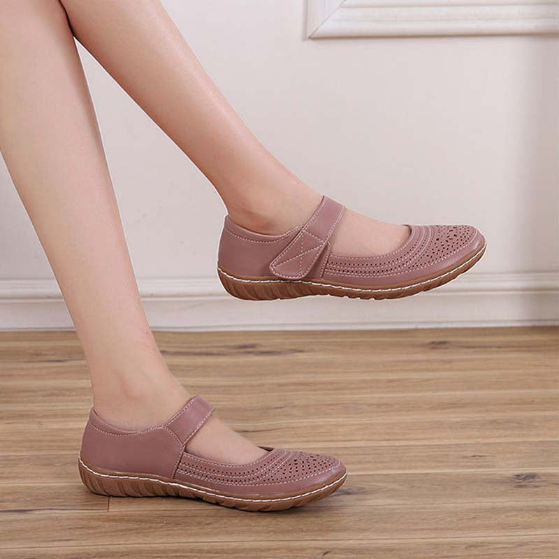 Simple Shallow Hollow Casual Flat Women's Shoes