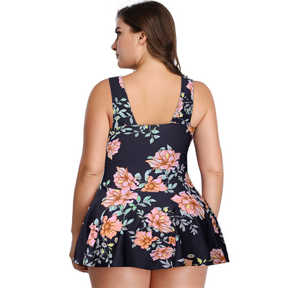 Adiffu Plus-size Printed Two-piece Swimsuit