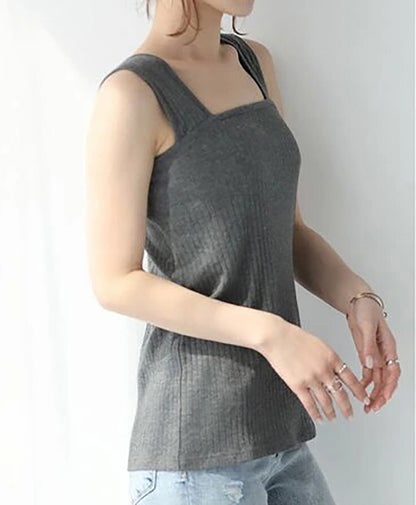 Adiffu Women's High Stretch Ribbed Vest
