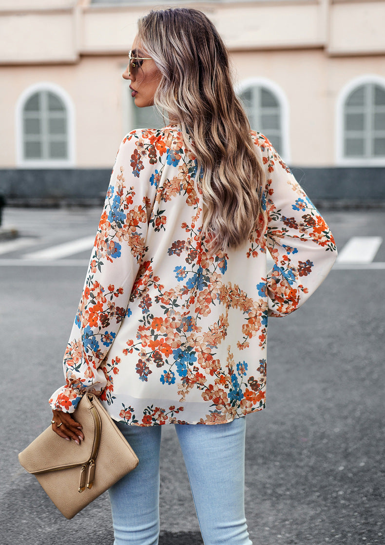 Adiffu Elegant Floral Shirt For Lady