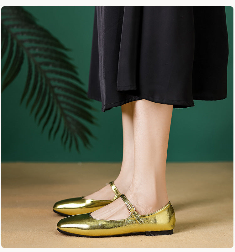 Adiffu French Soft Leather Maryjane Flats