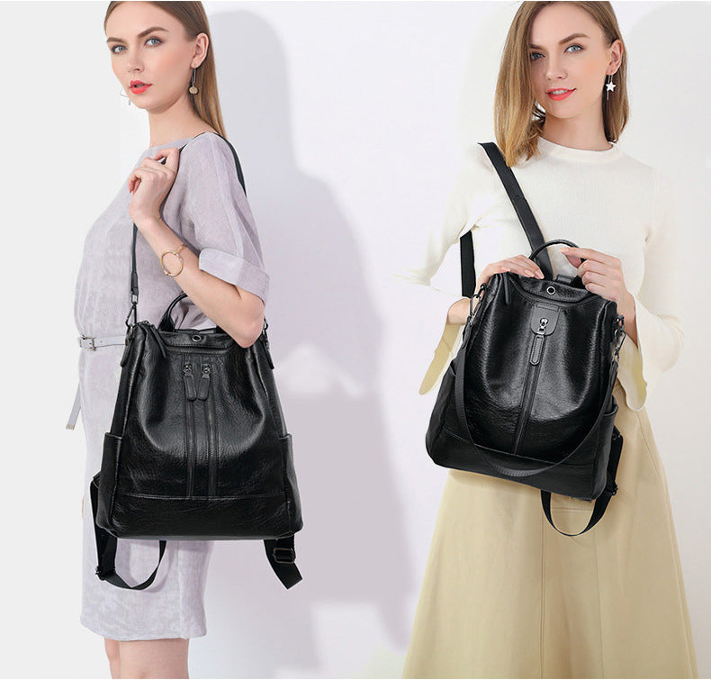 Adiffu Casual Soft Leather Backpack For Women
