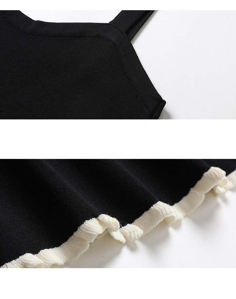 Adiffu Elegant Sweet Camisole Knit Dress