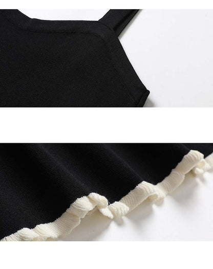 Adiffu Elegant Sweet Camisole Knit Dress