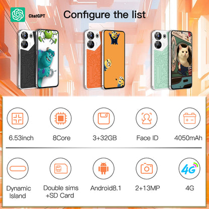 2024 New C20 Art Edition Smartphone 4G Network HD Screen 3+32GB Intelligent Mobile Phone