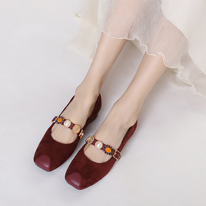 Adiffu Parisian Pearl Mary Jane Heels