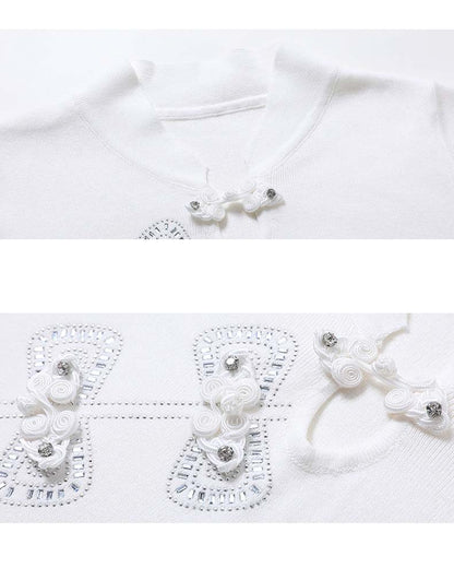 Adiffu Artsy Vintage Ice Silk Knitwear
