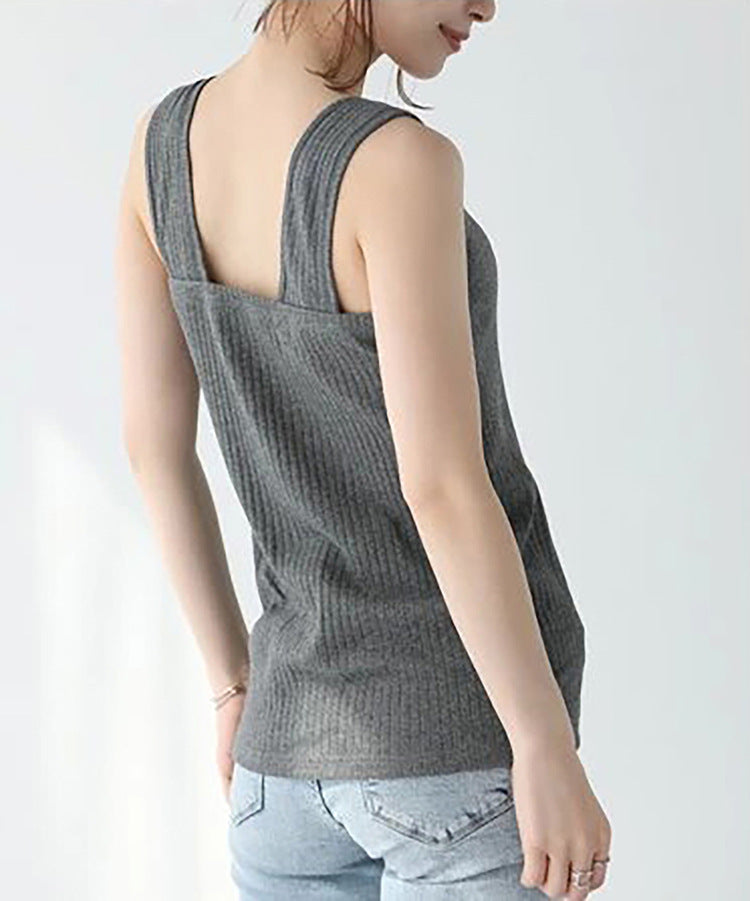 Adiffu Women's High Stretch Ribbed Vest