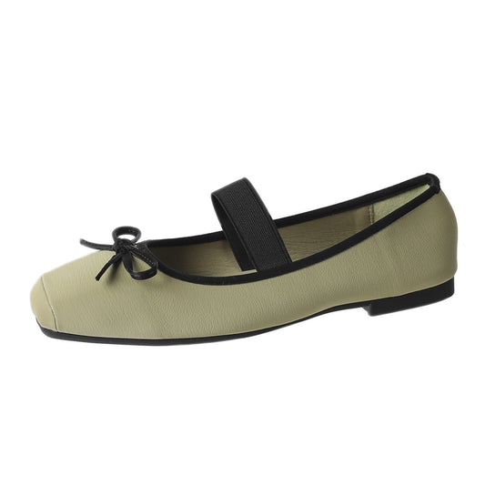 Adiffu French Flat Bow Ballet Shoes