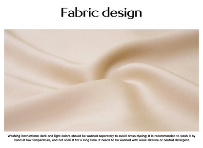 Adiffu Elegant V-Neck Loose Dress-Champagne