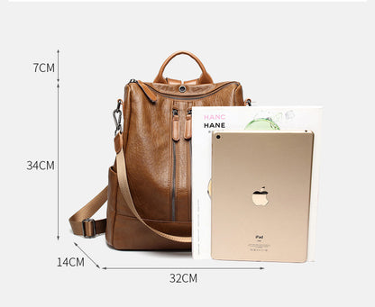 Adiffu Casual Soft Leather Backpack For Women