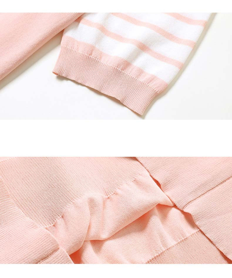 Preppy Style Lapel Short-sleeved T-shirt Knit
