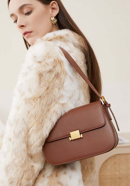 Adiffu Fashionable Leather Tofu Bag
