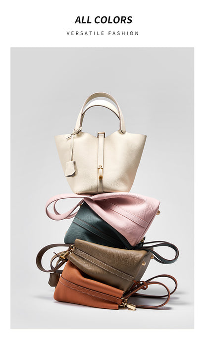 Adiffu Leather Bucket Bag Bridal Handbag