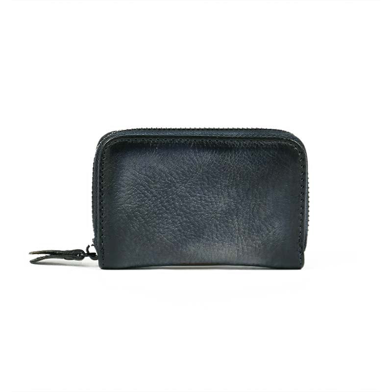 Adiffu Vintage Mini Leather Zipper Card Bag