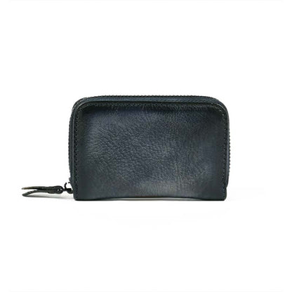 Adiffu Vintage Mini Leather Zipper Card Bag