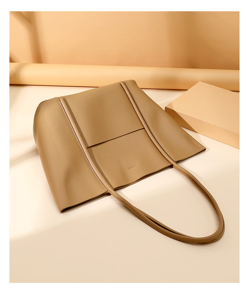 Adiffu Large Capacity Leather Handbag Shoulder Bag Women's Tote Bag