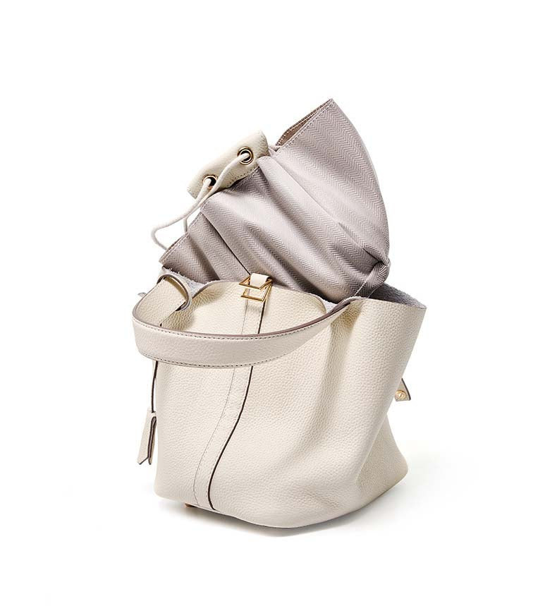 Adiffu Leather Bucket Bag Bridal Handbag
