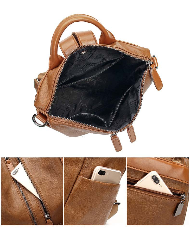 Adiffu Casual Soft Leather Backpack For Women
