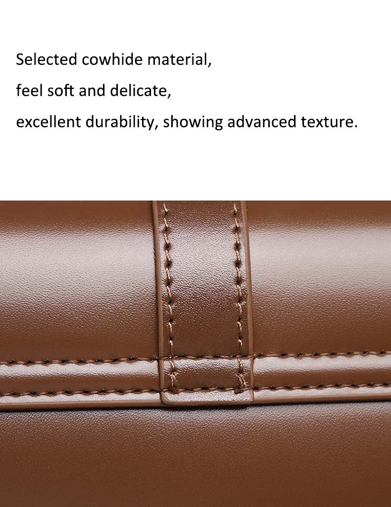 Adiffu High Quality Cowhide Baguette Underarm Bag Shoulder Crossbody Bag
