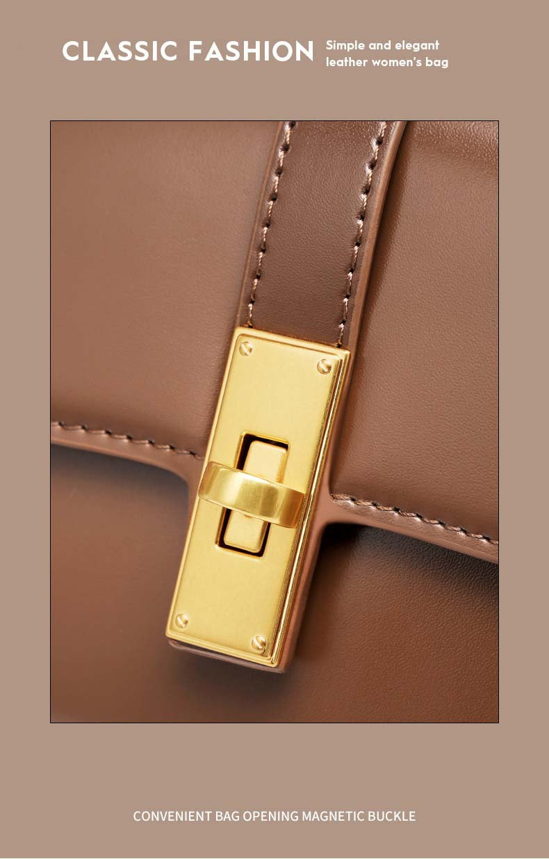 Adiffu High Quality Cowhide Baguette Underarm Bag Shoulder Crossbody Bag