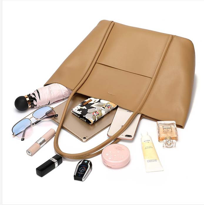 Adiffu Large Capacity Leather Handbag Shoulder Bag Women's Tote Bag