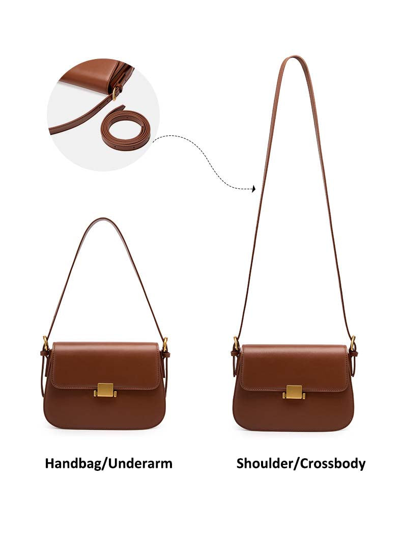 Adiffu Fashionable Leather Tofu Bag