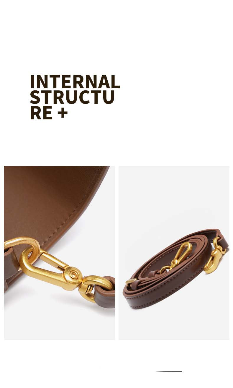 Adiffu High Quality Cowhide Baguette Underarm Bag Shoulder Crossbody Bag
