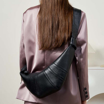 Adiffu Black Sheepskin Horn Bag