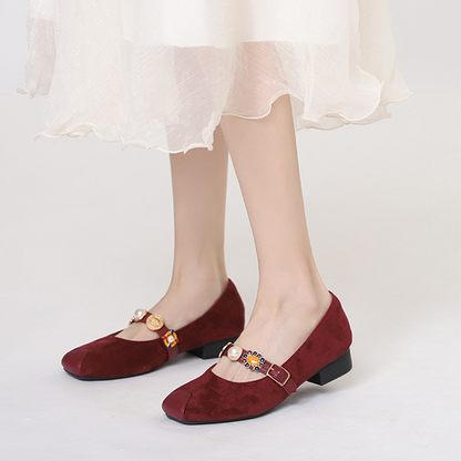 Adiffu Parisian Pearl Mary Jane Heels