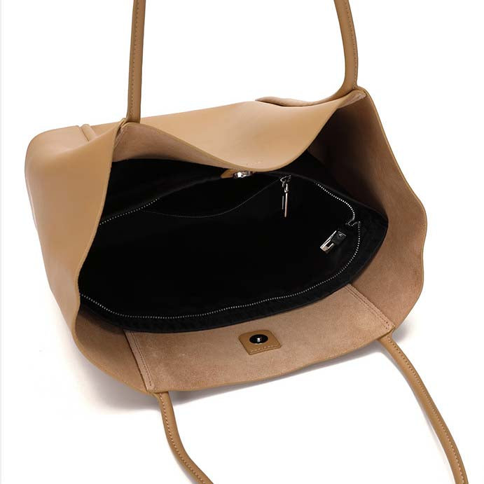 Adiffu Large Capacity Leather Handbag Shoulder Bag Women's Tote Bag