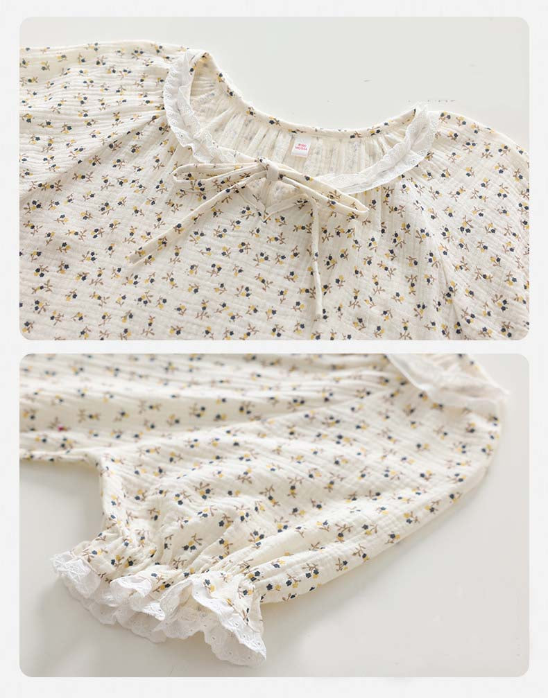 Summer Floral Cotton Pajamas For Women