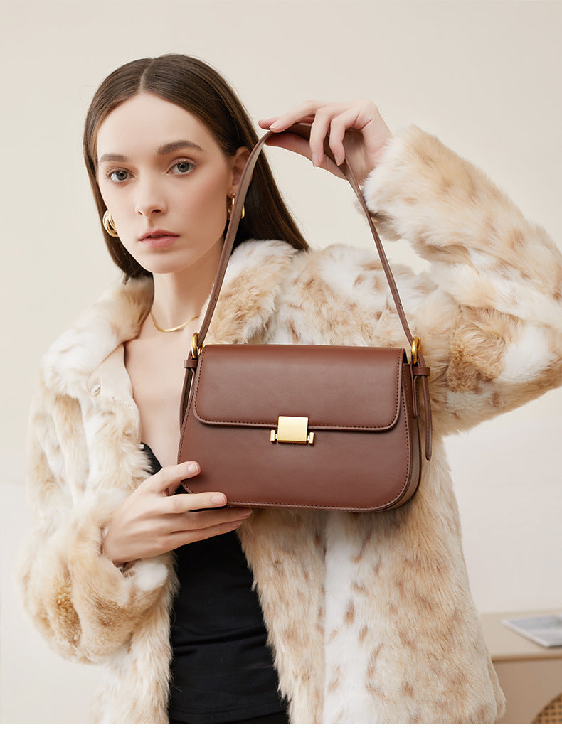 Adiffu Fashionable Leather Tofu Bag