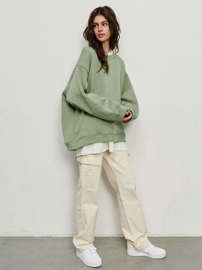 Adiffu Loose Round Neck Pullover Sweatshirt