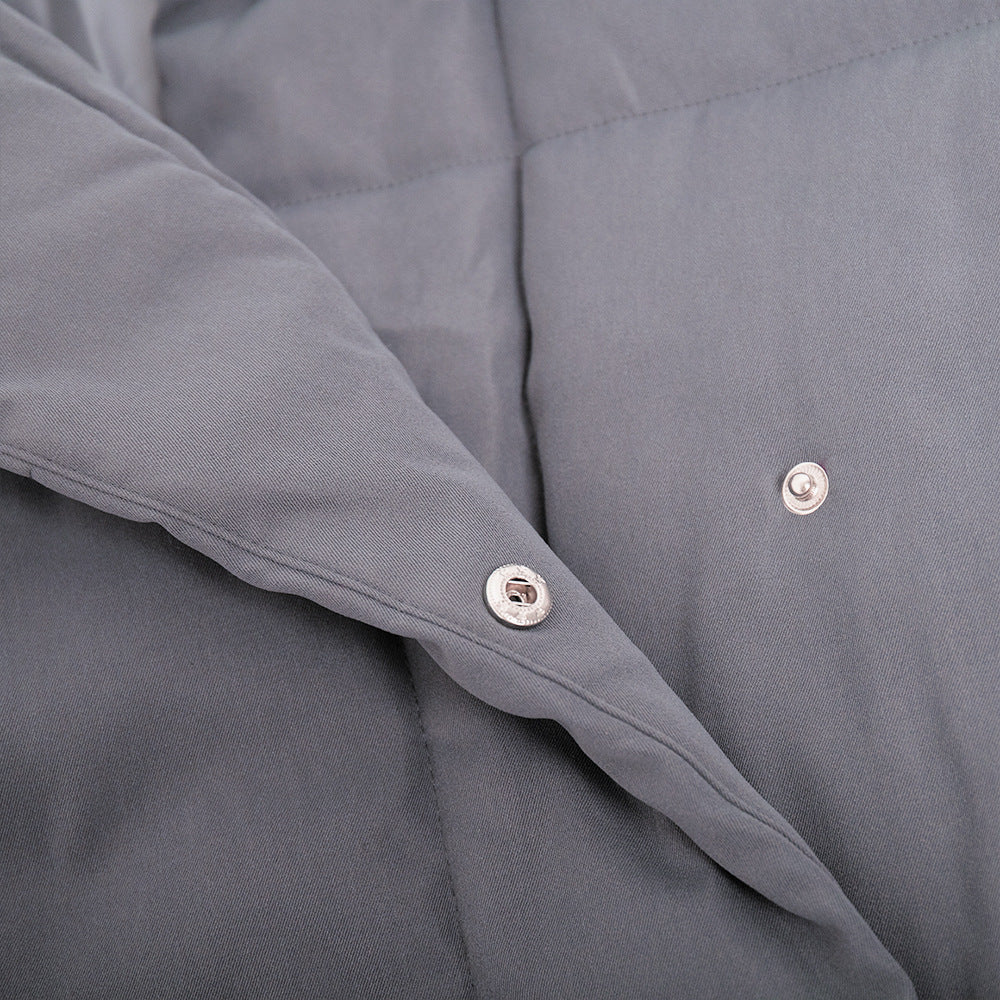 Adiffu Loose Casual Warm Long Stand-up Collar Cotton-padded Jacket