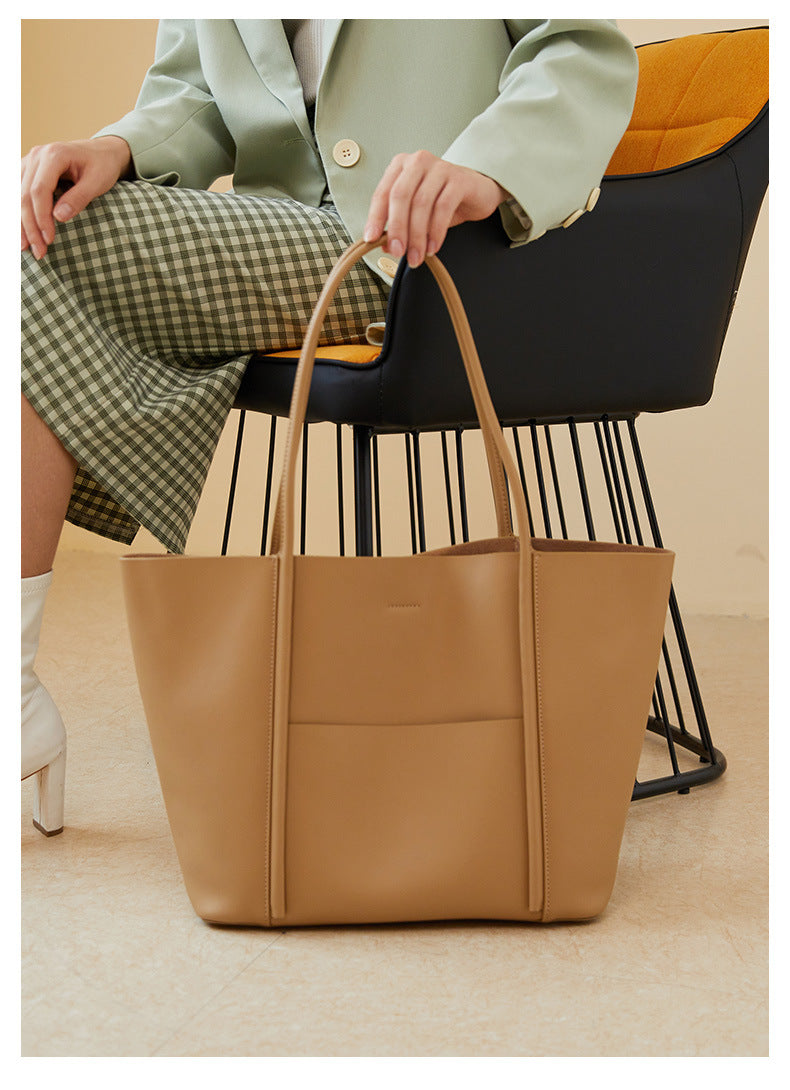 Adiffu Large Capacity Leather Handbag Shoulder Bag Women's Tote Bag