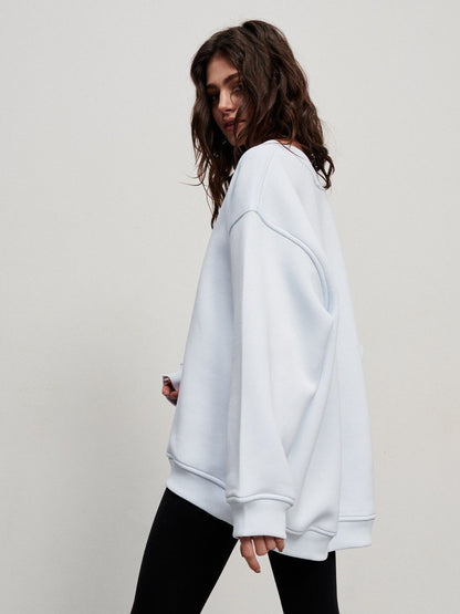 Adiffu Loose Round Neck Pullover Sweatshirt