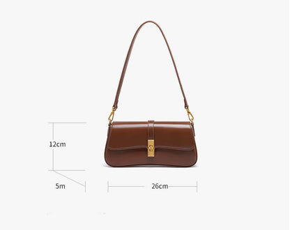 Adiffu High Quality Cowhide Baguette Underarm Bag Shoulder Crossbody Bag