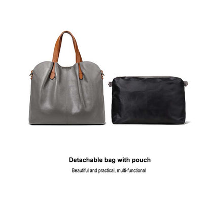 Adiffu Genuine Leather Handbags Head Layer Cowhide Litchi Grain Women Crossbody Bag