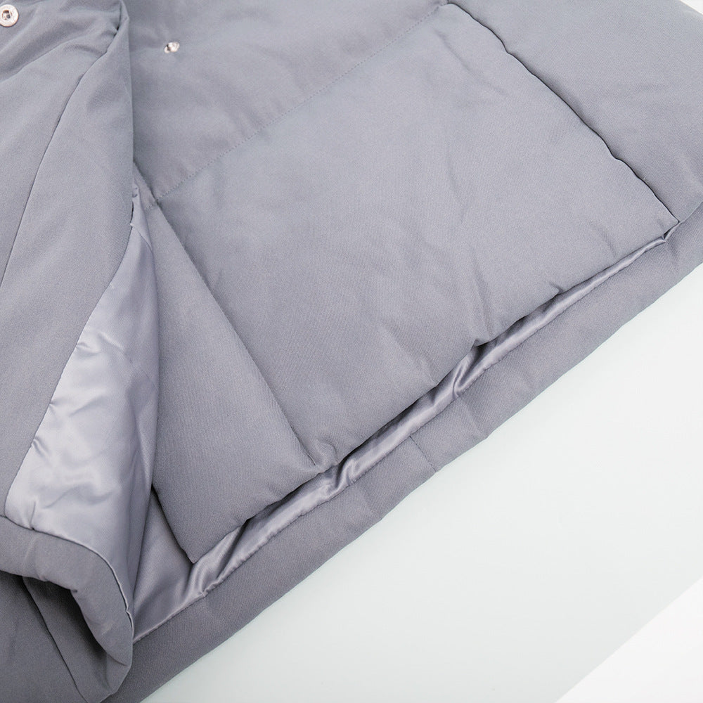Adiffu Loose Casual Warm Long Stand-up Collar Cotton-padded Jacket