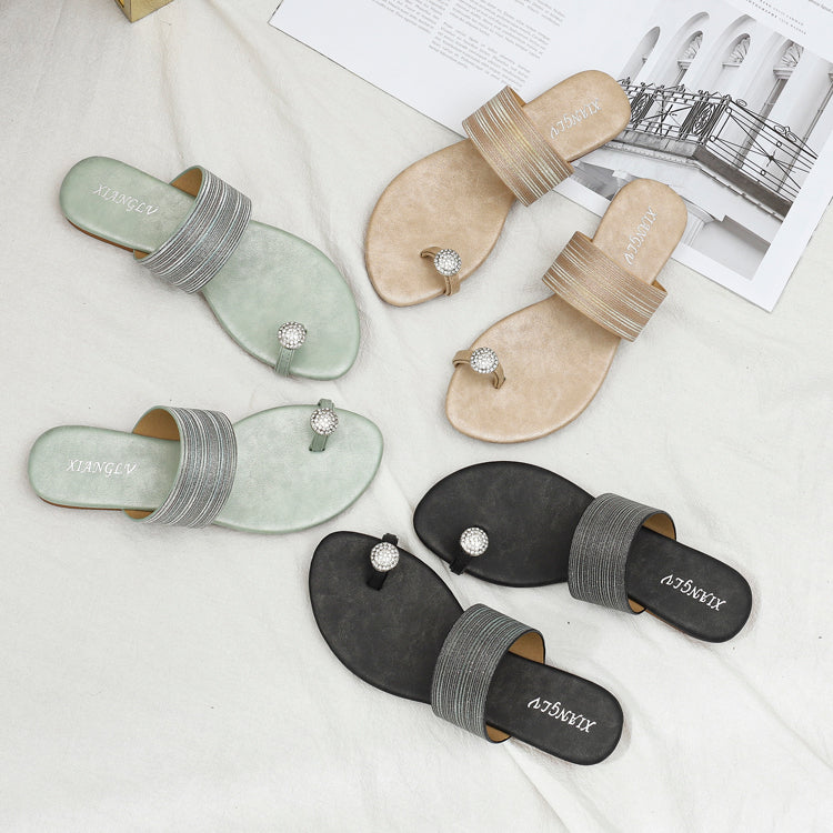 SunnyStride Soft-Comfort Flat Slides