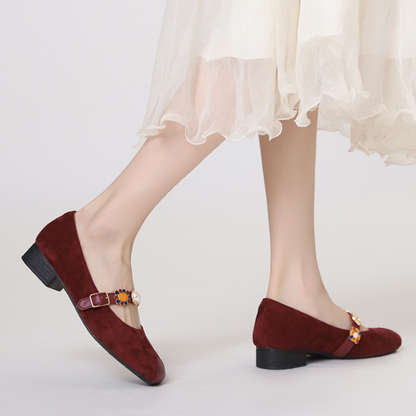 Adiffu Parisian Pearl Mary Jane Heels