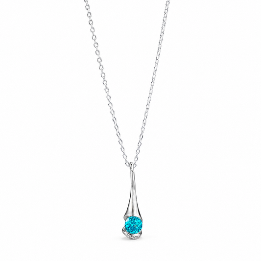 Paraiba Glow Waterdrop Bottle Pendant Necklace