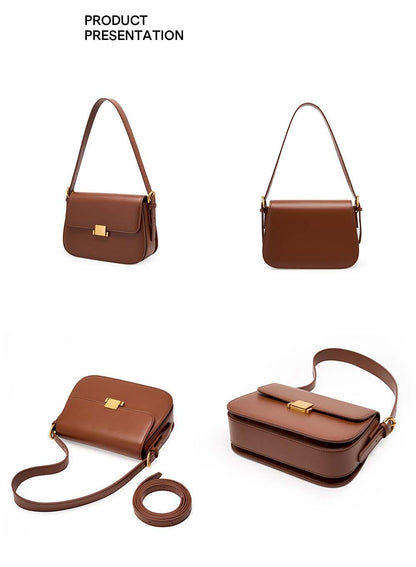Adiffu Fashionable Leather Tofu Bag